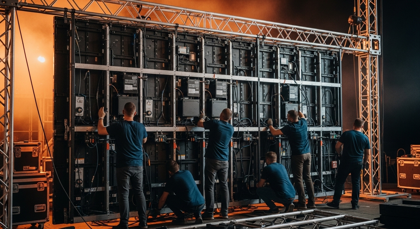 نصب شاشات العرض